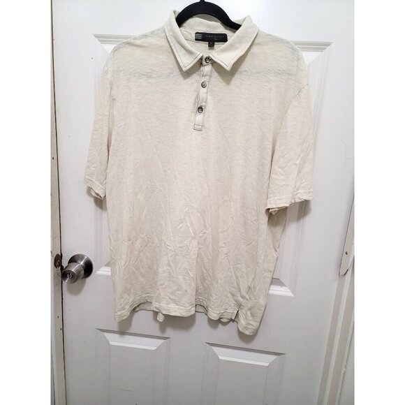 Robert Barakett Montreal XL Mens Beige Cotton Polo Shirt - Picture 2 of 10